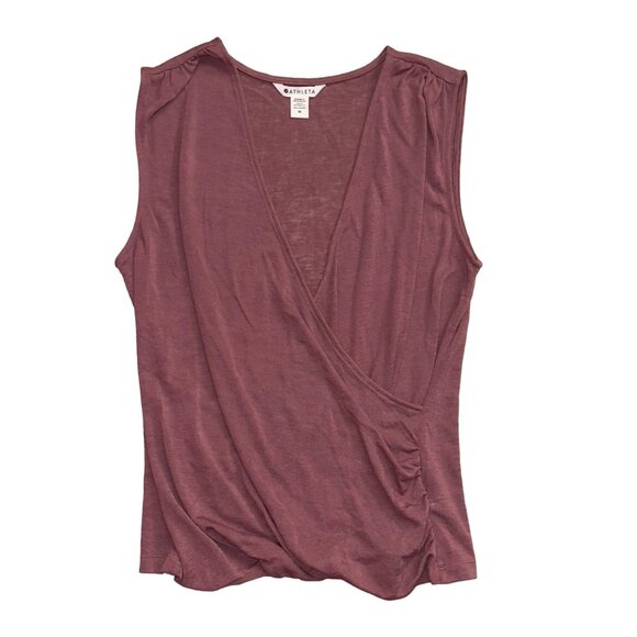 Athleta Women's M Sleeveless Surplice Wrap Top Mauve - Picture 1 of 8